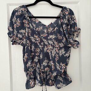 Sienna Sky Navy Floral Blouse